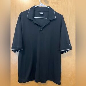 Nike Men's Polo Shirt in Black with White Accents
